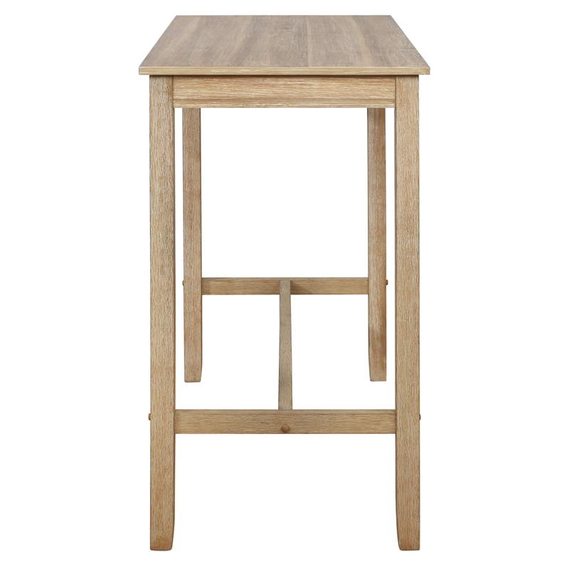 Riverbay Furniture Rubberwood Distressed Brown Pub Table Rectangular 42