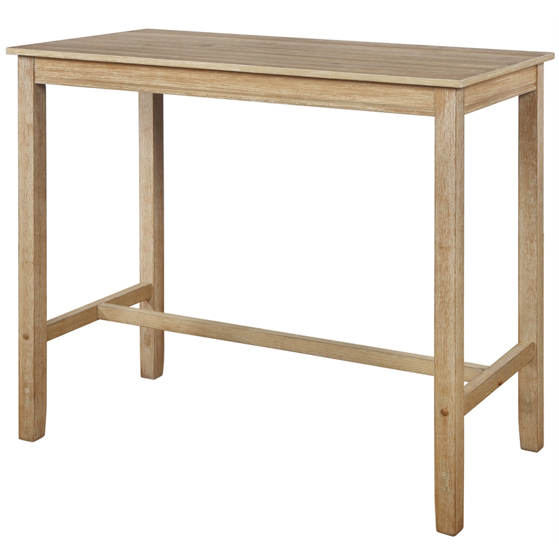 Riverbay Furniture Rubberwood Distressed Brown Pub Table Rectangular 42