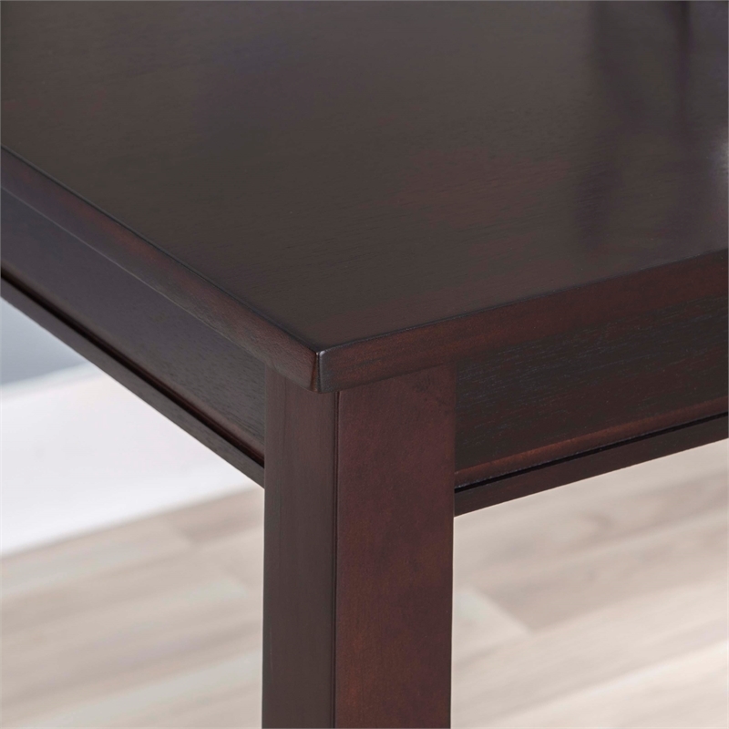 Riverbay Furniture Rubberwood Walnut Brown Pub Table Rectangular 47.25