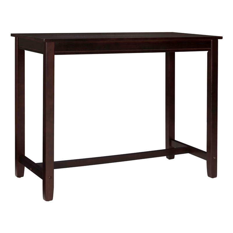 Riverbay Furniture Rubberwood Walnut Brown Pub Table Rectangular 47.25