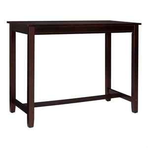 Riverbay Furniture Rubberwood Walnut Brown Pub Table Rectangular 47.25&quotW Unassembled