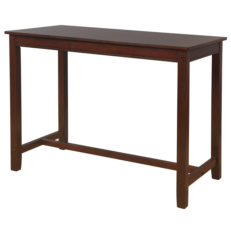 Riverbay Furniture Rubberwood Espresso Brown Pub Table Rectangular 27.25