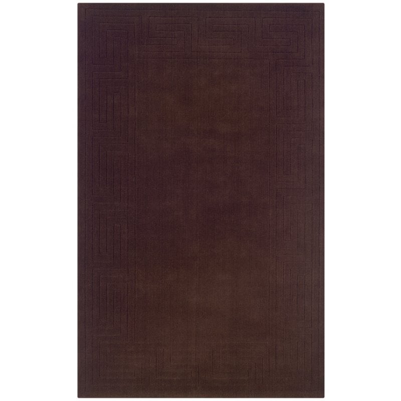 Riverbay Furniture 5' x 8' Transitional Hand Woven Wool Rug in French Roast