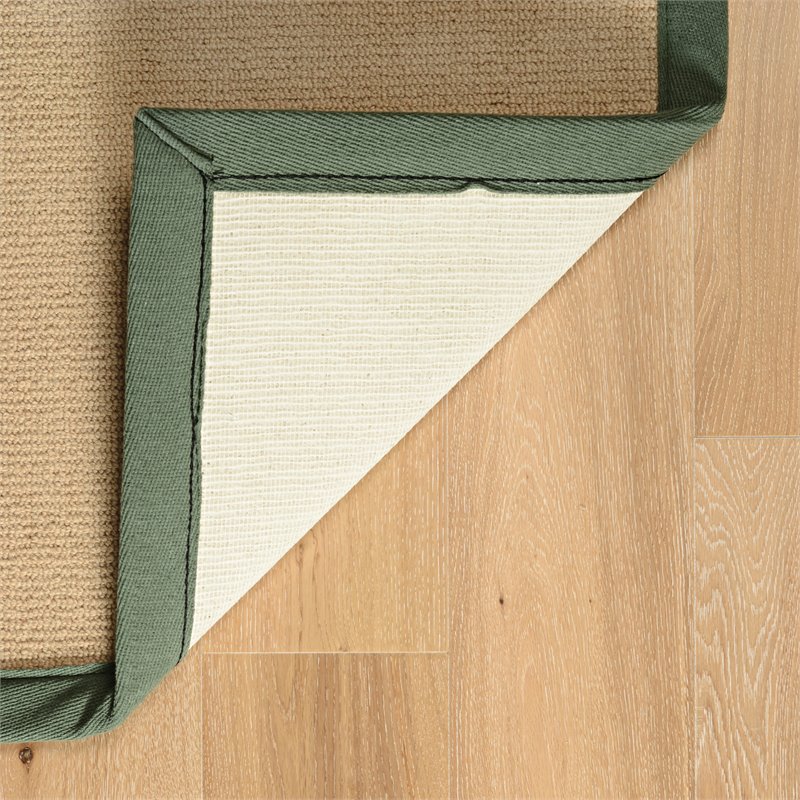 Riverbay Furniture 5' x 8' Transitional Wool Rug in Sisal and Green