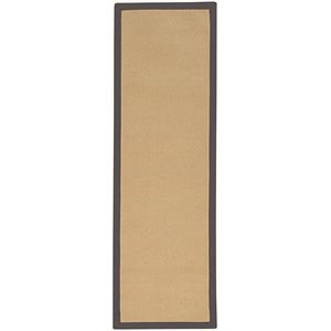 Riverbay Furniture 2'6&quot x 8' Transitional Wool Runner Rug in Sisal and Slate