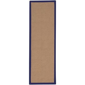 Riverbay Furniture 2'6&quot x 8' Transitional Wool Runner Rug in Cork and Blue