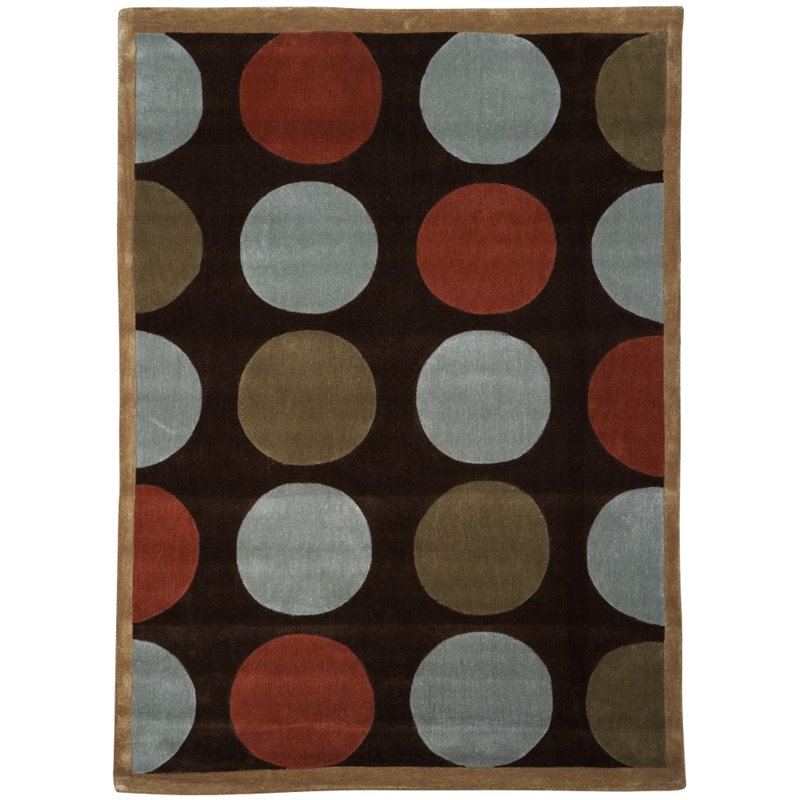 Riverbay Furniture 8' x 10' Transitional Hand Tufted Rug in Brown and Pale Blue