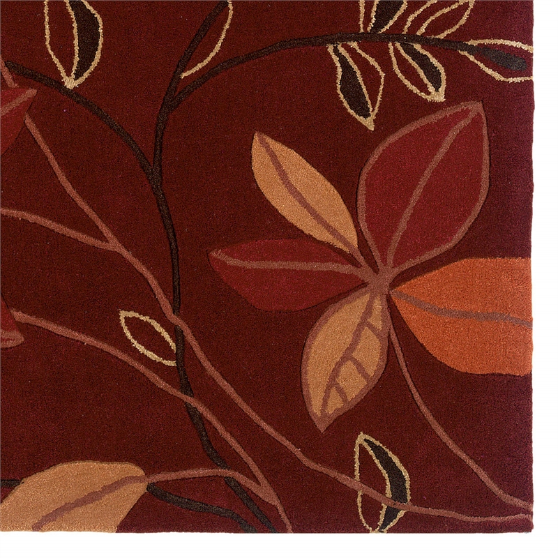 Riverbay Furniture 5' x 7' Transitional Hand Tufted Rug in Garnet and Orange