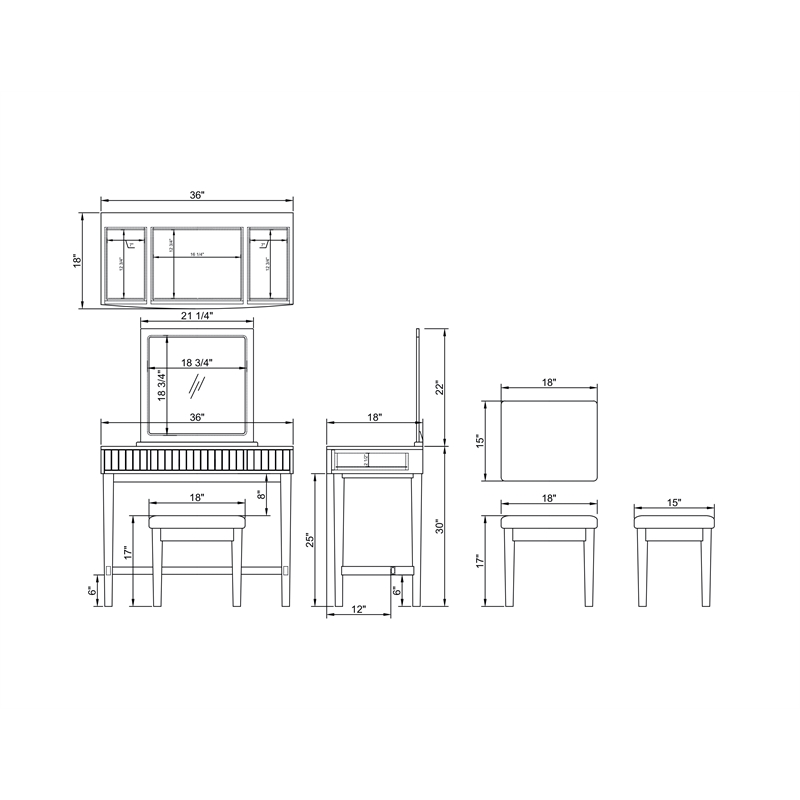 Riverbay Furniture Wood Vanity in Cream