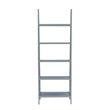 Riverbay Furniture 5-Shelf Transitional Wood Open Back Ladder Bookshelf in Gray