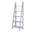 Riverbay Furniture 5-Shelf Transitional Wood Open Back Ladder Bookshelf in Gray