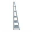 Riverbay Furniture 5-Shelf Transitional Wood Open Back Ladder Bookshelf in Gray
