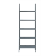 Riverbay Furniture 5-Shelf Transitional Wood Open Back Ladder Bookshelf in Gray