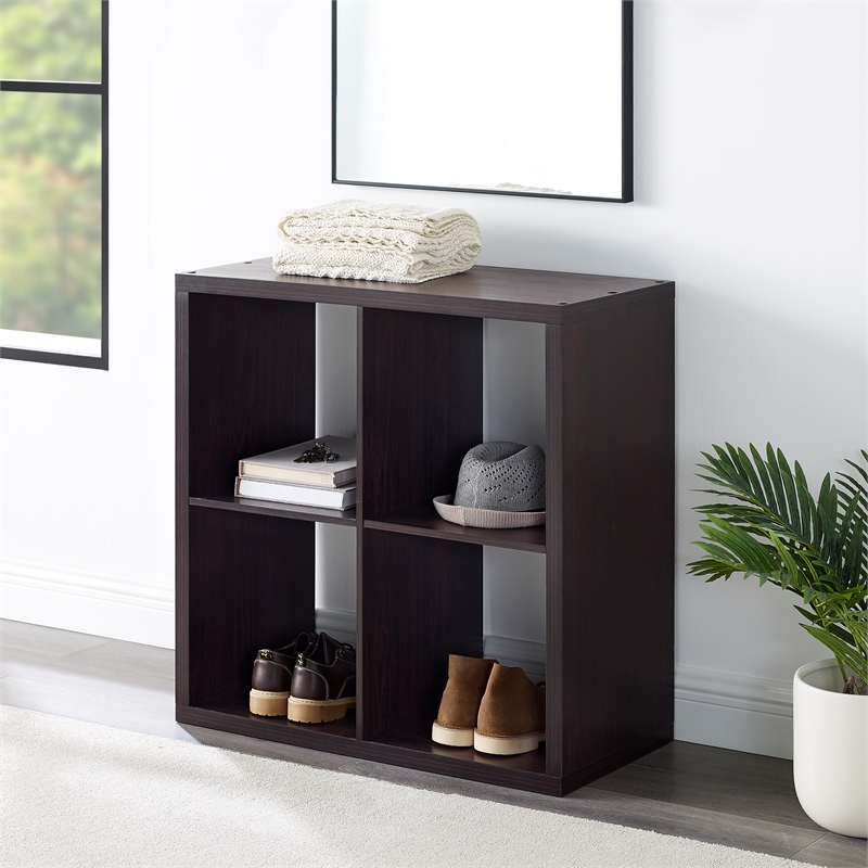 Riverbay Furniture Wood Espresso Storage Cabinet Rectangular 30.08