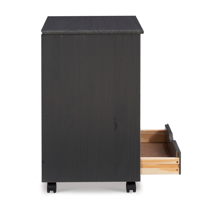 Riverbay Furniture Wood Gray Rolling Cart Rectangular Mobile 20.75