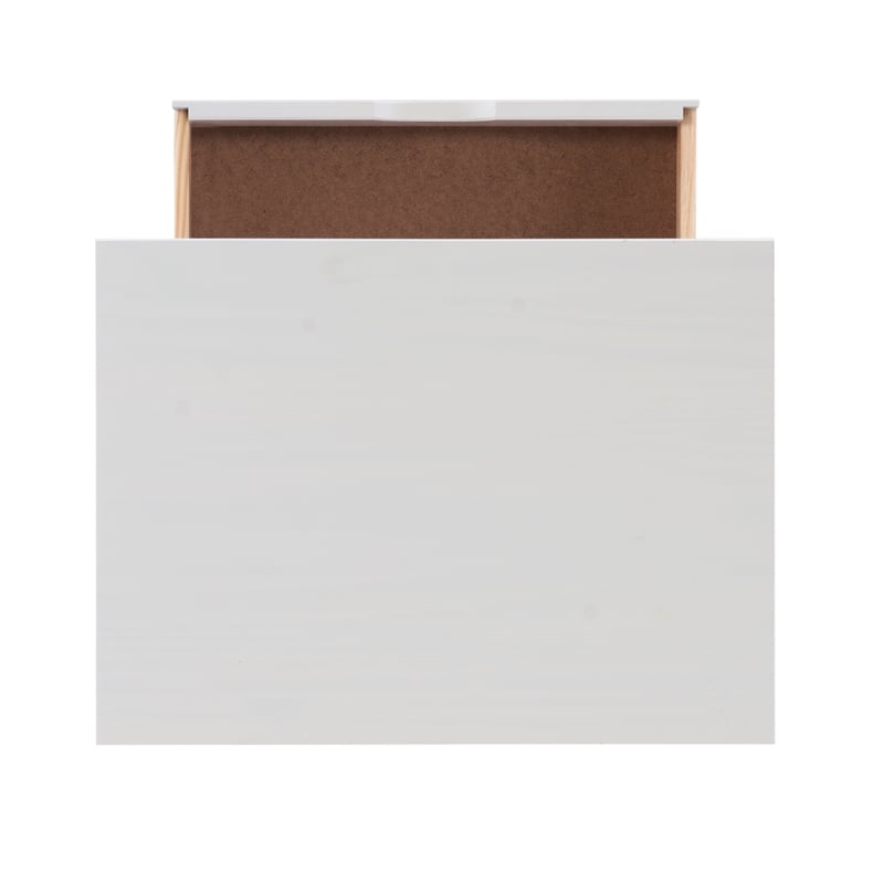 Riverbay Furniture Six Drawer Wide Wood Rolling Cart in White Wash