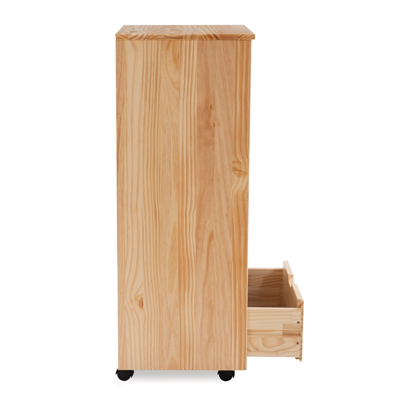 Riverbay Furniture 8-Drawer Transitional Wood Storage Cart w/ Casters in Natural