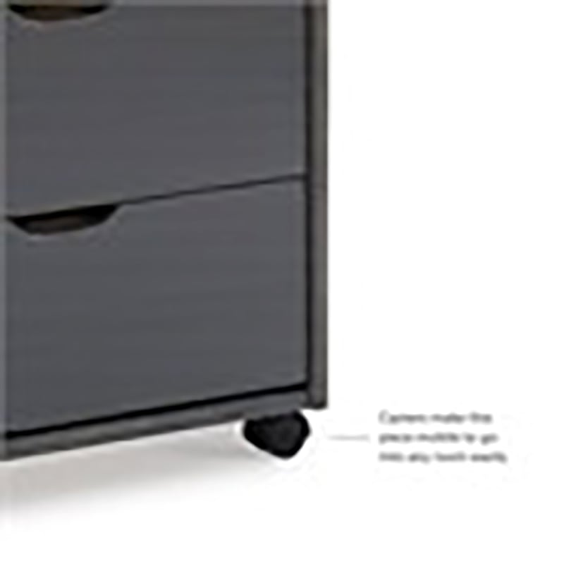 Riverbay Furniture Solid Wood Gray Storage Cart Rectangular Mobile 40.5