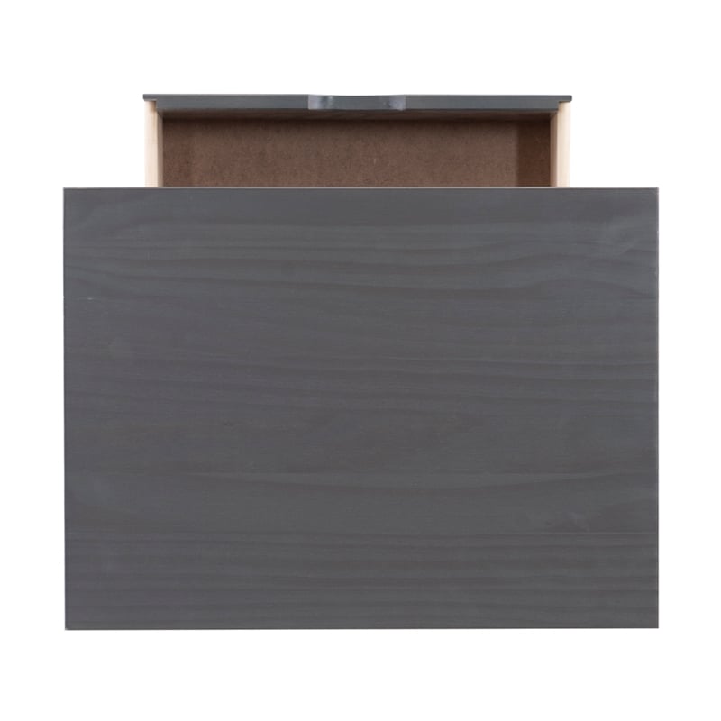 Riverbay Furniture Solid Wood Gray Storage Cart Rectangular Mobile 40.5