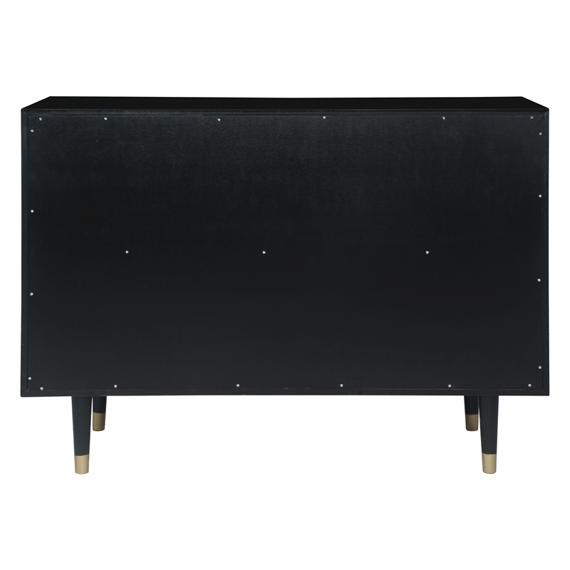 Riverbay Furniture MDF Black Dresser Rectangular Textured Front 48