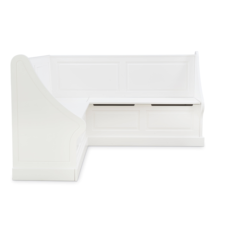 Riverbay Furniture Wood Corner Breakfast Nook in White