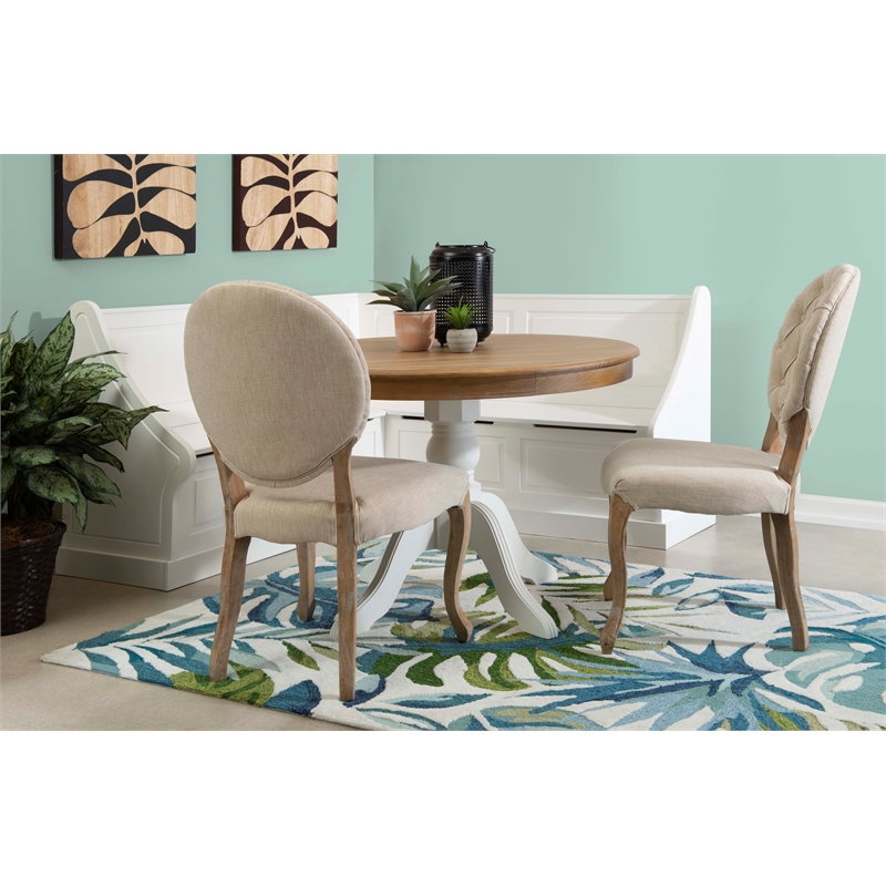 Riverbay Furniture Wood Corner Breakfast Nook in White