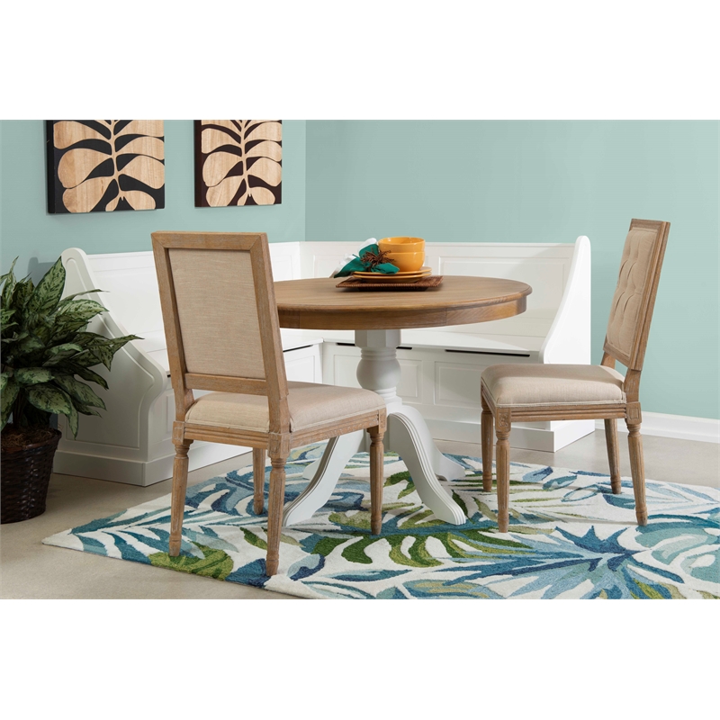 Riverbay Furniture Wood Corner Breakfast Nook in White
