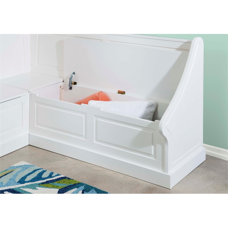 Riverbay Furniture Wood Corner Breakfast Nook in White