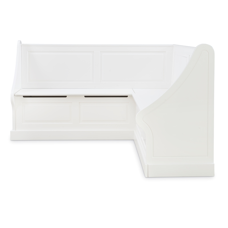 Riverbay Furniture Wood Corner Breakfast Nook in White