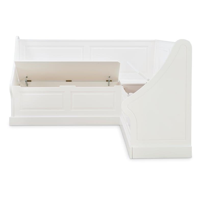 Riverbay Furniture Wood Corner Breakfast Nook in White