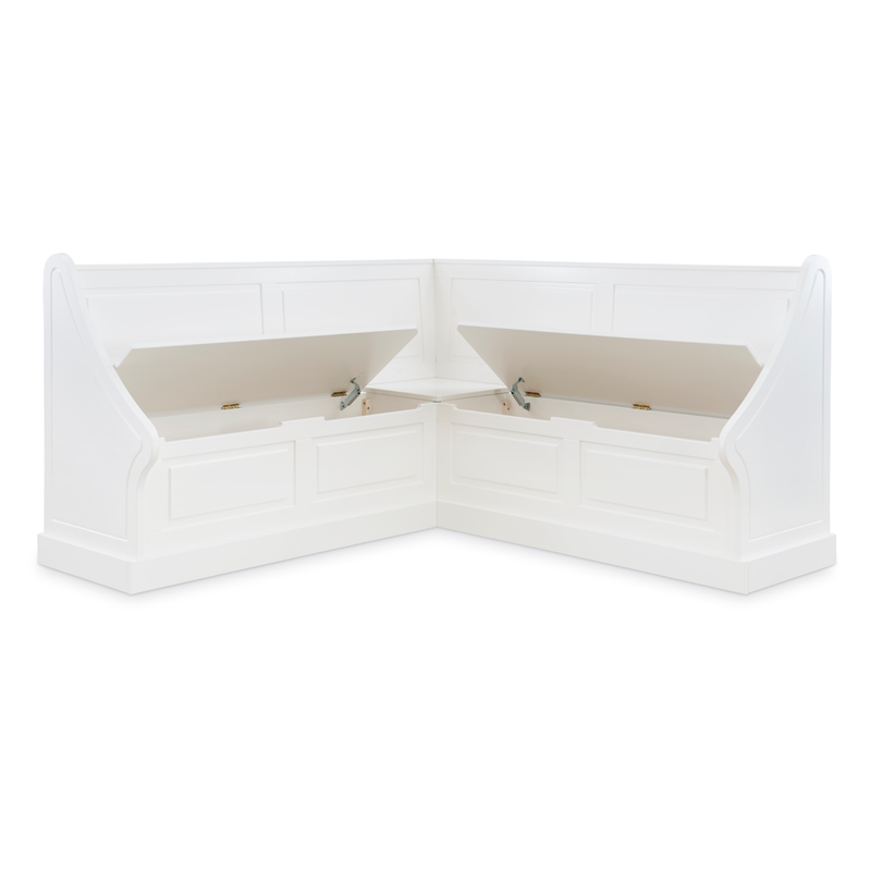Riverbay Furniture Wood Corner Breakfast Nook in White