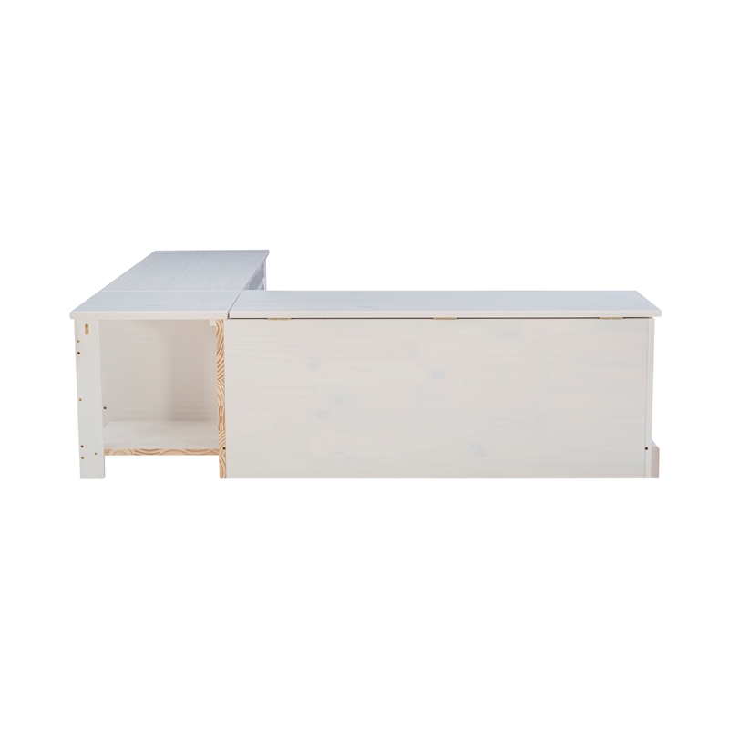Riverbay Furniture Wood White Breakfast Nook Hidden Storage 62.4