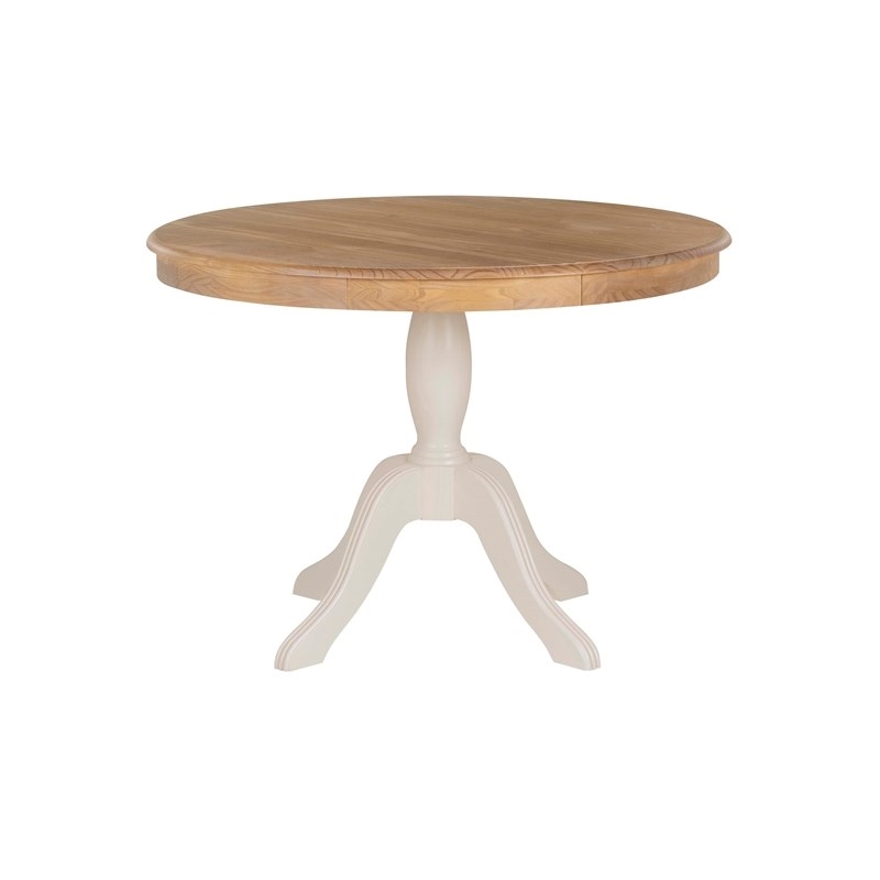 Riverbay Furniture Corner Storage Nook with 2Tone Round Table White/Natural Wood