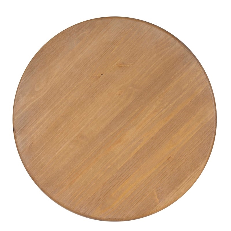 Riverbay Furniture Corner Storage Nook with 2Tone Round Table White/Natural Wood