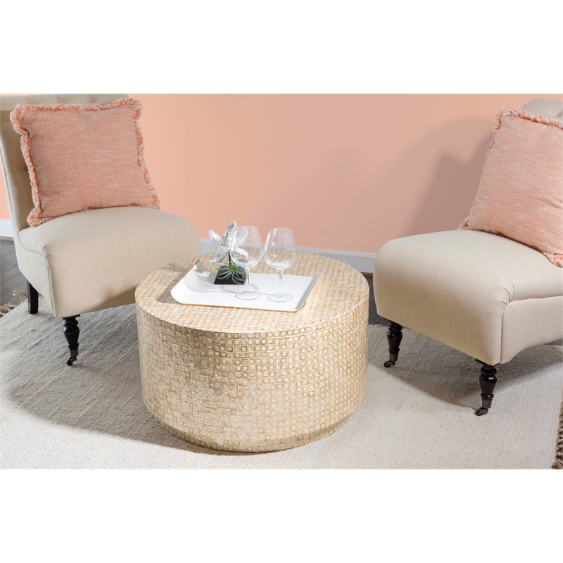 Riverbay Furniture Mosaic Coffee Table in Gold
