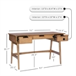 Riverbay Furniture Rubberwood Natural Desk Rectangular With Drawers 51