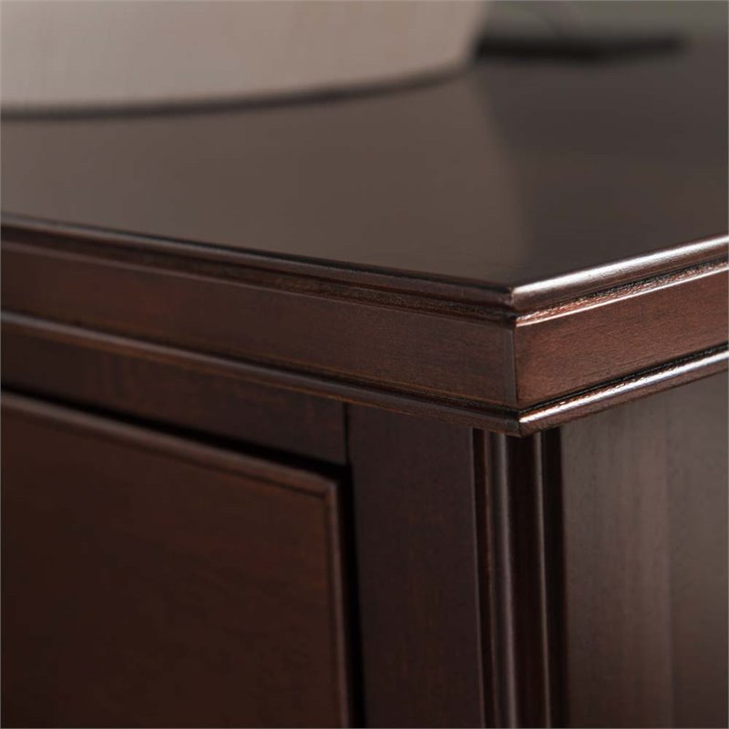 Riverbay Furniture 3 Drawer Nightstand with USB Outlets in Chocolate Cherry