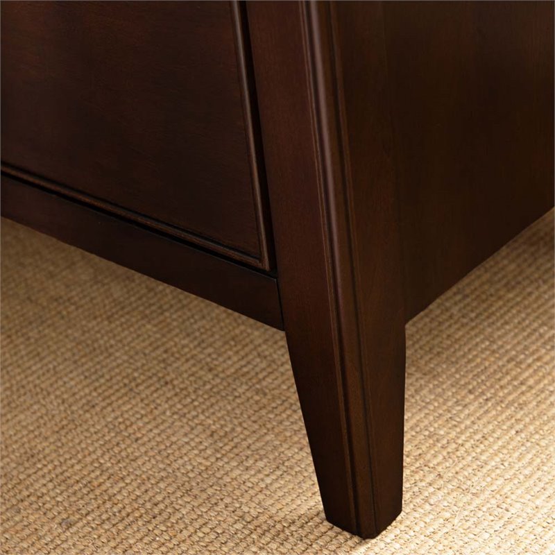 Riverbay Furniture 3 Drawer Nightstand with USB Outlets in Chocolate Cherry