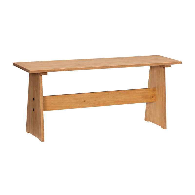 Riverbay Furniture Transitional Wood Corner Dining Nook Set in Natural