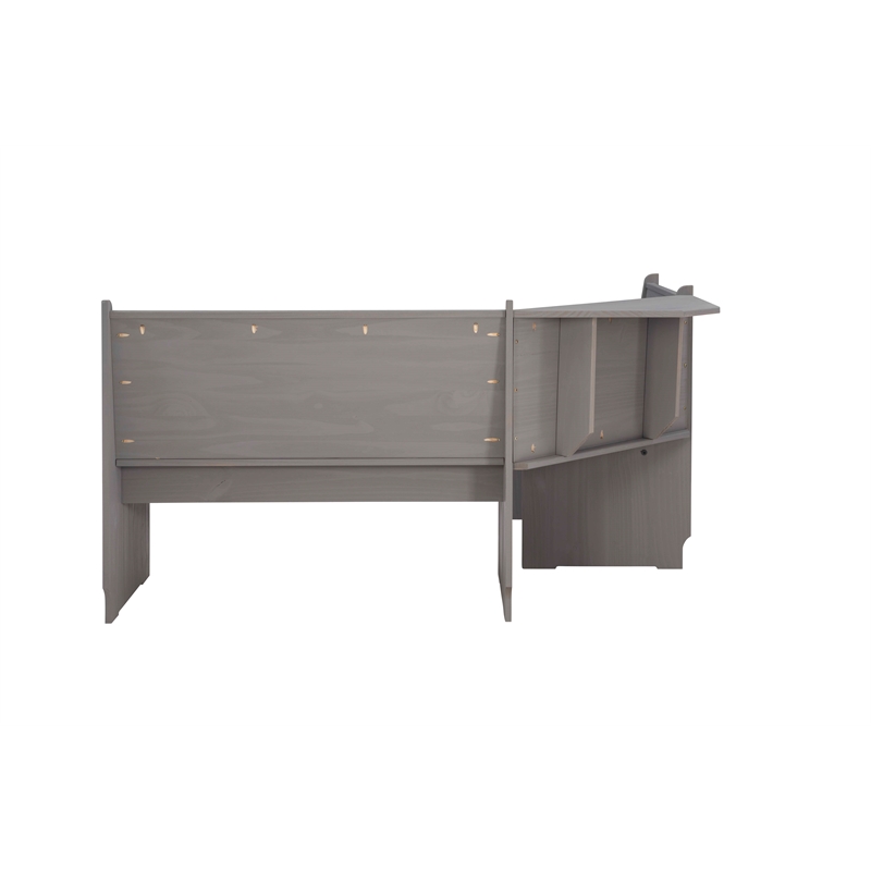 Riverbay Furniture Solid Pine Gray Dining Nook Set Corner Storage 63.75