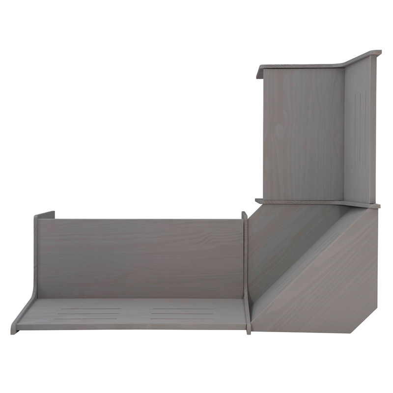Riverbay Furniture Solid Pine Gray Dining Nook Set Corner Storage 63.75
