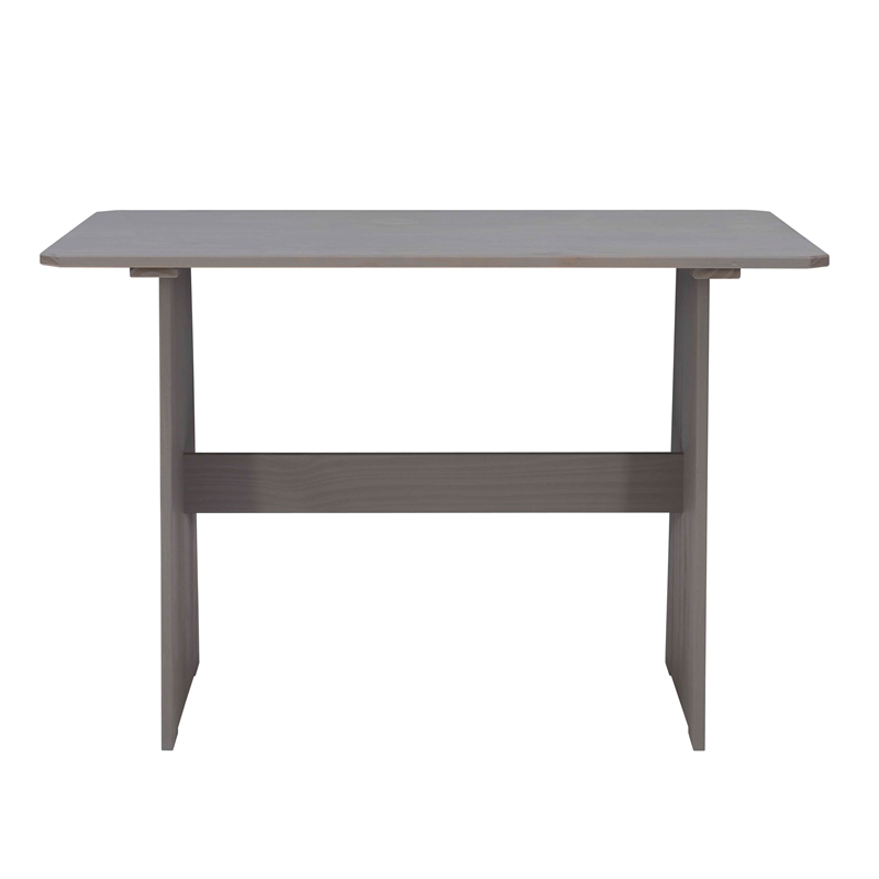 Riverbay Furniture Solid Pine Gray Dining Nook Set Corner Storage 63.75