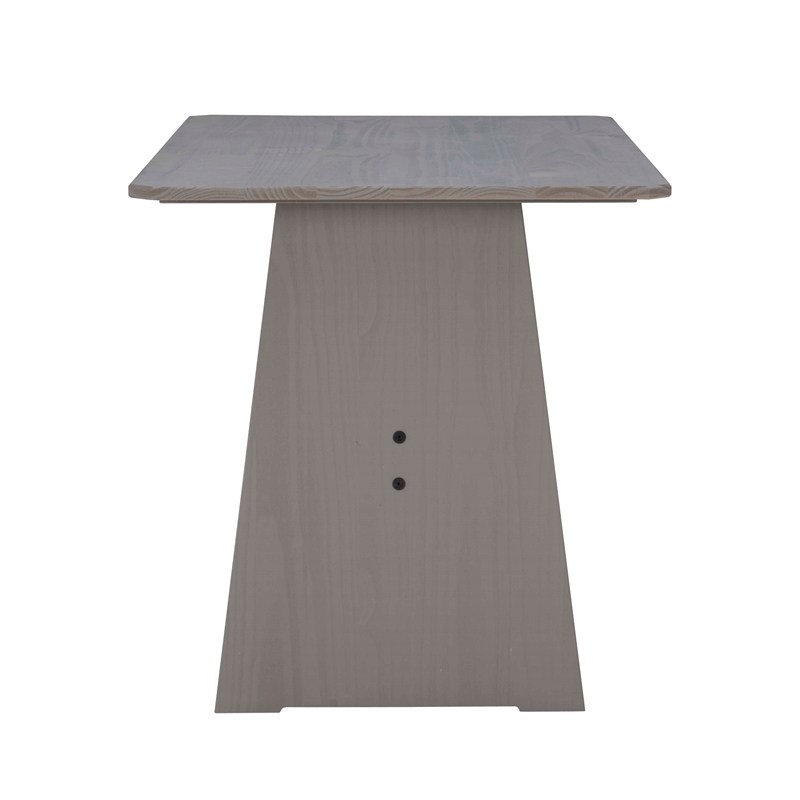 Riverbay Furniture Solid Pine Gray Dining Nook Set Corner Storage 63.75
