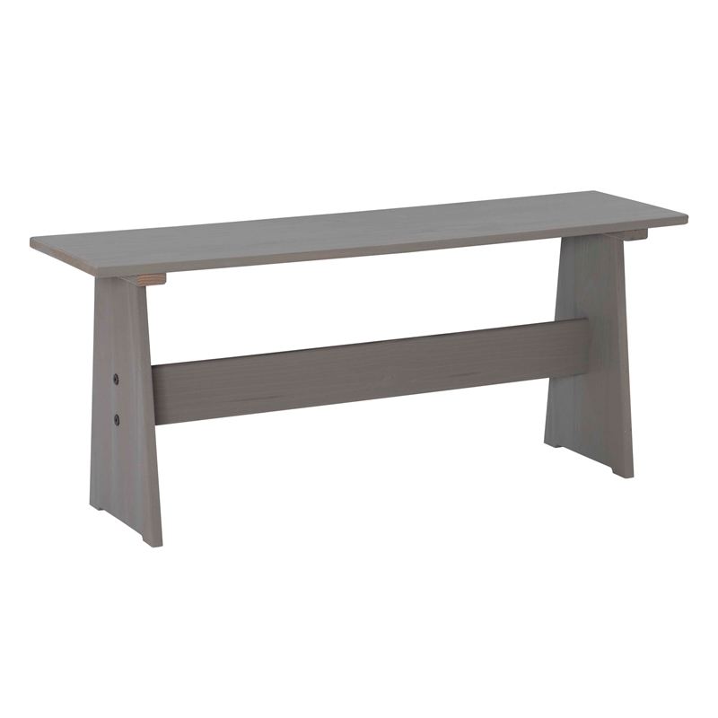 Riverbay Furniture Solid Pine Gray Dining Nook Set Corner Storage 63.75