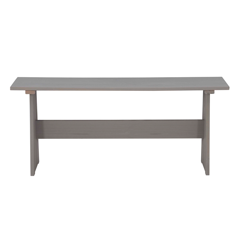 Riverbay Furniture Solid Pine Gray Dining Nook Set Corner Storage 63.75