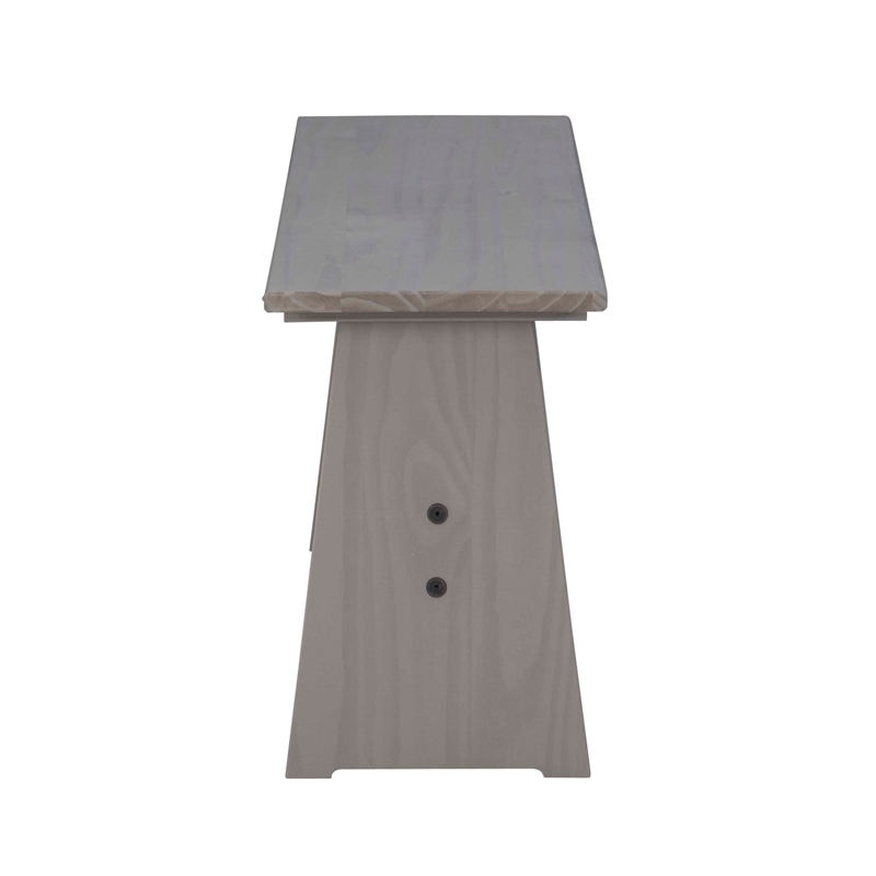 Riverbay Furniture Solid Pine Gray Dining Nook Set Corner Storage 63.75