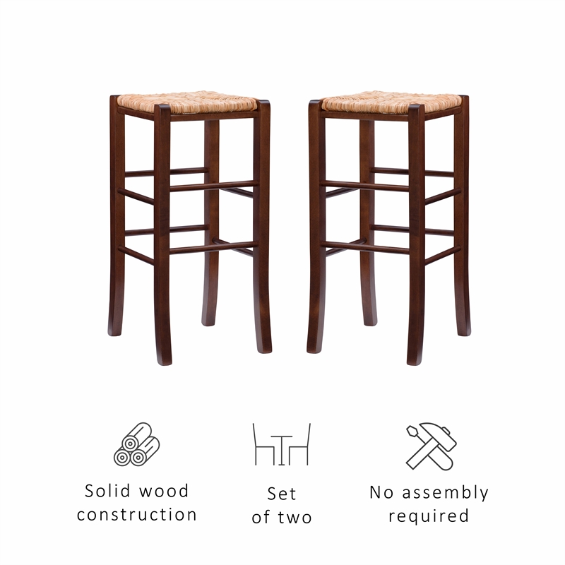 Riverbay Furniture Traditional Backless Set of Two Wood 29