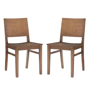 Riverbay Furniture 19&quot Open Back Wood Side Chair in Natural (Set of 2)