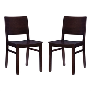 Riverbay Furniture 196&quot Wood Commercial Grade Side Chair in Espresso (Set of 2)