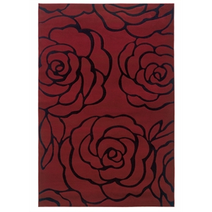 Riverbay Furniture Machine Made Polypropylene 8'x10'4&quot Rug in Garnet Red